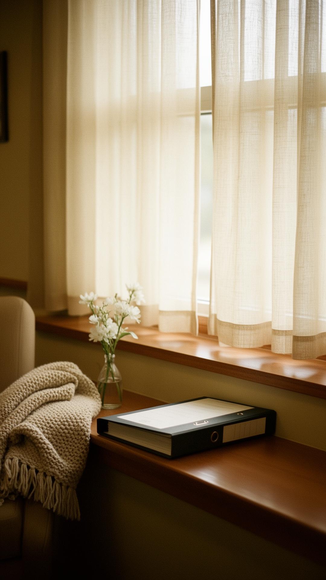 Sunlit assisted living common room